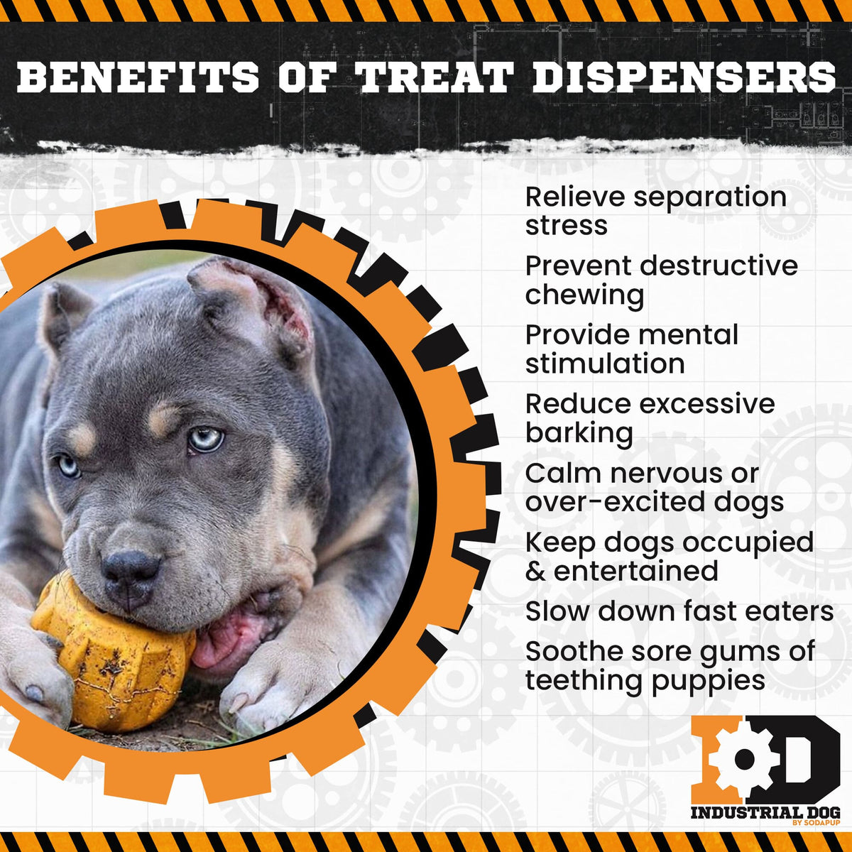 Gear eDispener Durable Rubber Treat Holder and Chew Toy - American Bark Bliss