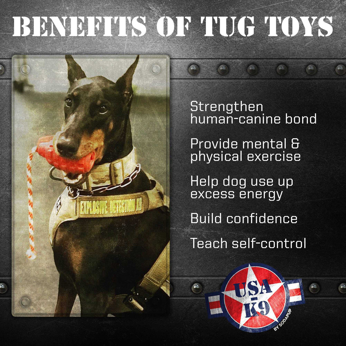 USA-K9 Grenade Shaped Rubber Dog Toy - Chew, Treat Dispenser & Tug Toy | USA - Army Green - American Bark Bliss