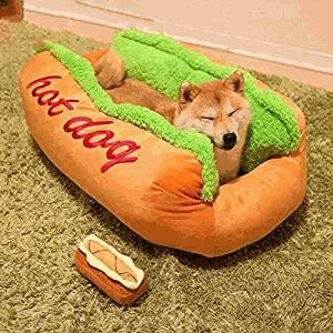 Hot Dog Pet Bed for Small Dogs - American Bark Bliss