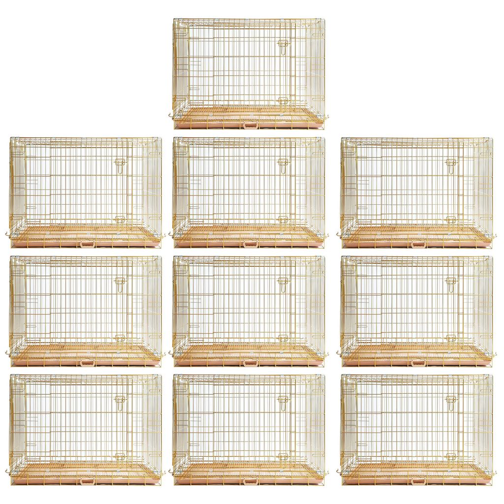 24-42" Collapsible Copper Gold Dog Crate GLD24-42 - American Bark Bliss