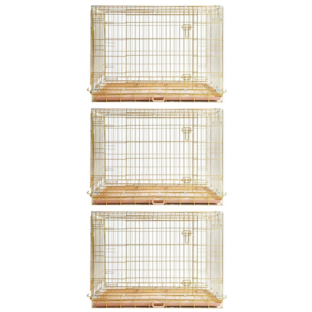 24-42" Collapsible Copper Gold Dog Crate GLD24-42 - American Bark Bliss
