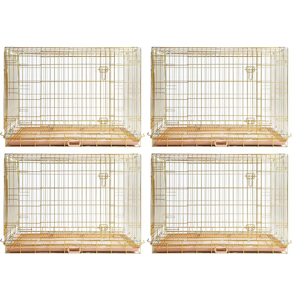 24-42" Collapsible Copper Gold Dog Crate GLD24-42 - American Bark Bliss