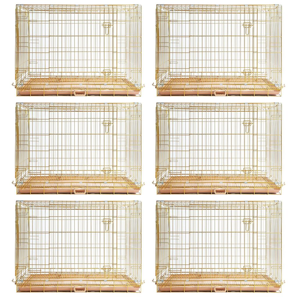 24-42" Collapsible Copper Gold Dog Crate GLD24-42 - American Bark Bliss
