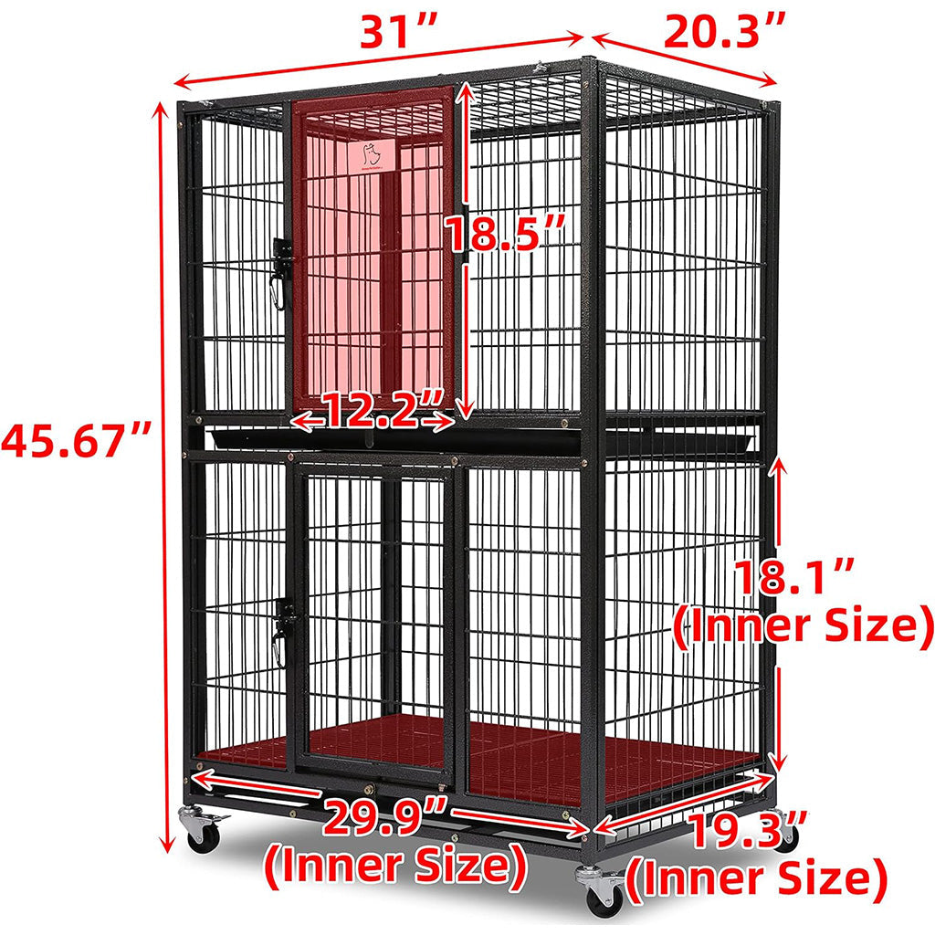 31" Two-Tier Dog Crate 46A - American Bark Bliss