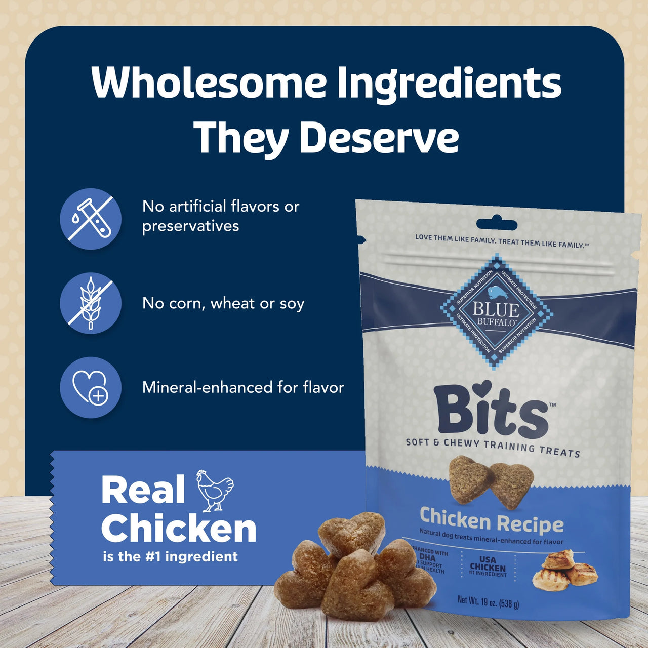 Bits Soft Dog Treats for Training, Enhanced with DHA, 19-Oz. Bag - American Bark Bliss
