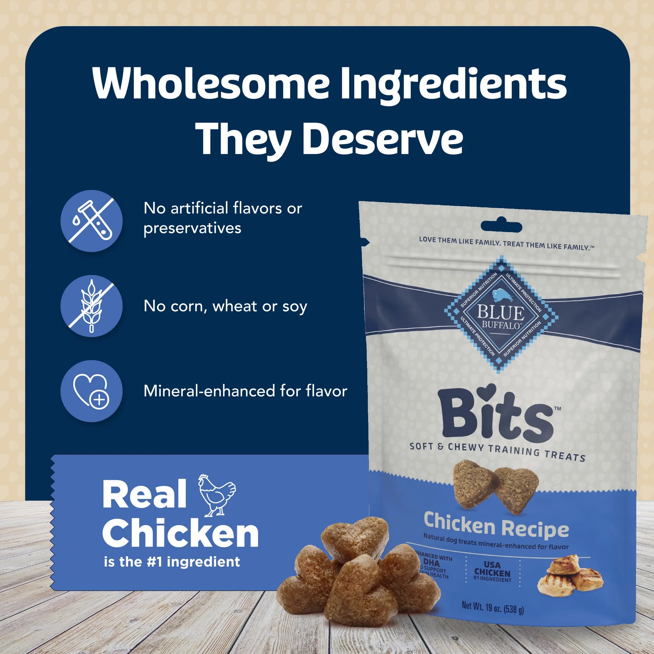 Bits Soft Dog Treats for Training, Enhanced with DHA, 19-Oz. Bag - American Bark Bliss