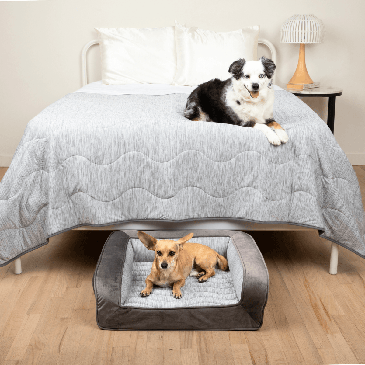 PupChill™ Cooling Dog Bed Bundle - Arctic Grey - American Bark Bliss