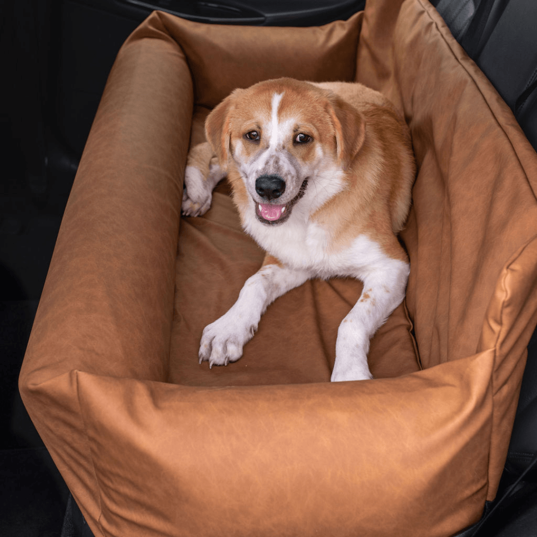 Best Dog Car Bed with Memory Foam - PupProtector™ Camel - American Bark Bliss