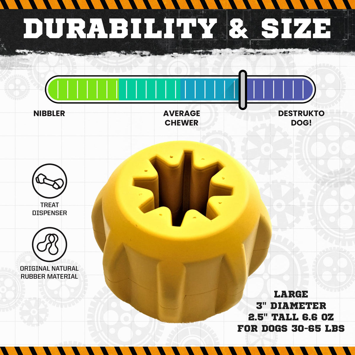 Gear eDispener Durable Rubber Treat Holder and Chew Toy - American Bark Bliss