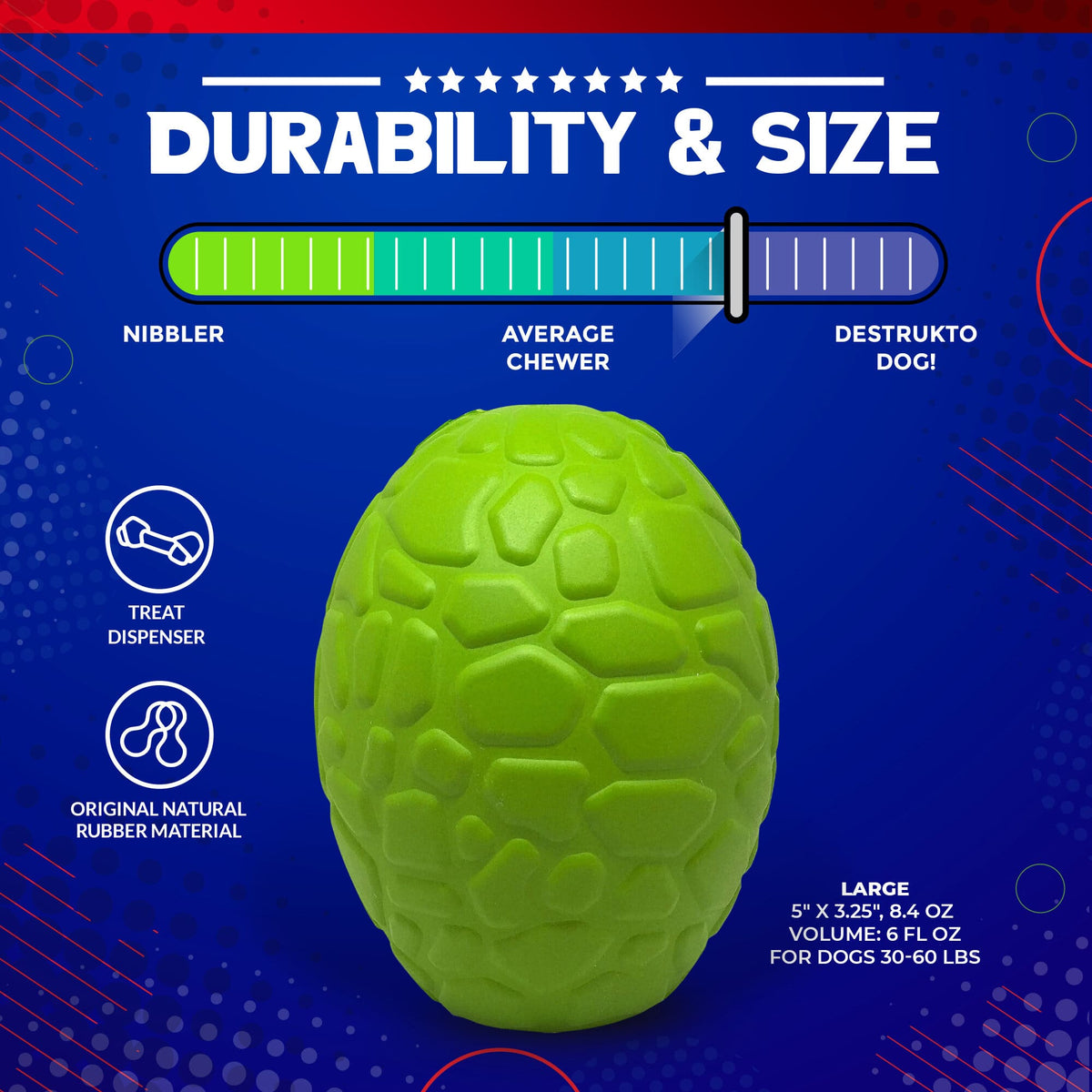 Dinosaur Egg eDispenser Durable Rubber Chew Toy & Treat Dispenser - American Bark Bliss