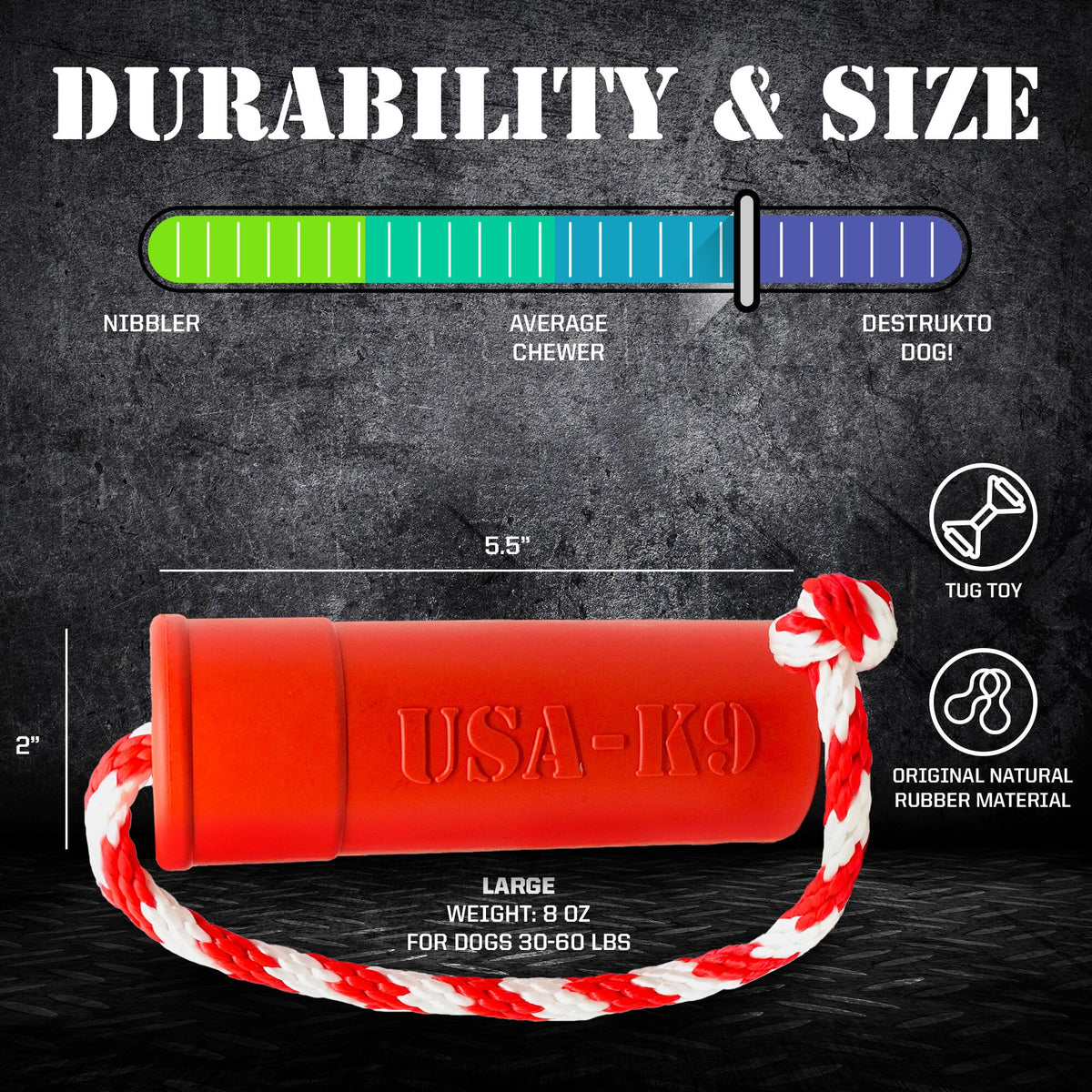 USA-K9 Firecracker Durable Rubber Floating Training Dummy - Large - Red - American Bark Bliss