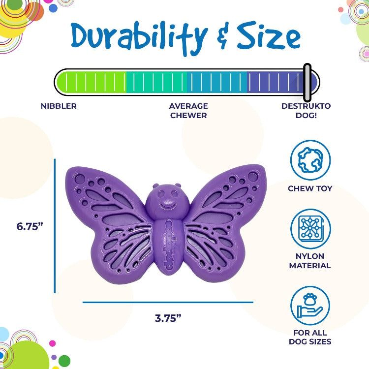 Butterfly Nylon Chew & Enrichment Toy | 2-in-1 for Aggressive Chewers | SodaPup - American Bark Bliss
