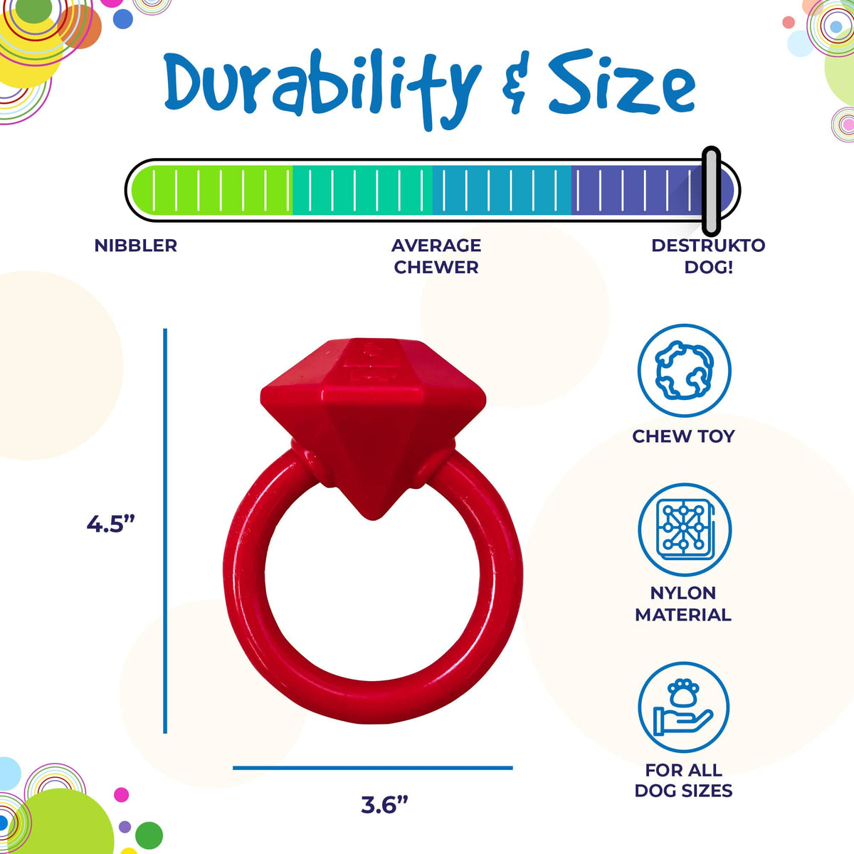 Diamond Ring Nylon Teething Ring for Puppies | Durable & USA Made - American Bark Bliss
