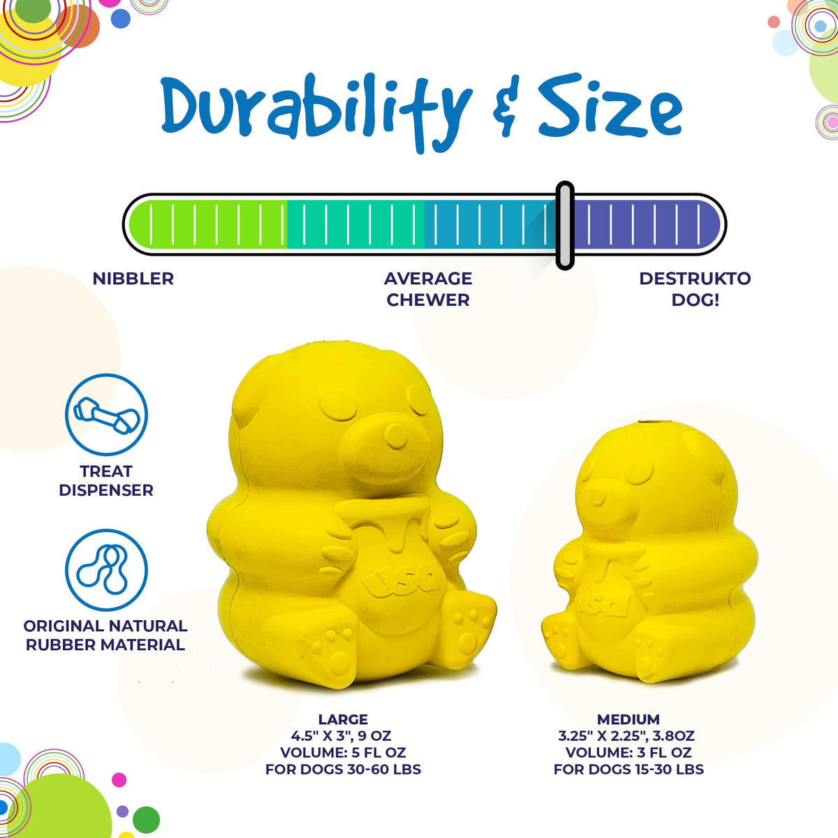 Honey Bear eDispenser Durable Rubber Treat Dispenser - American Bark Bliss