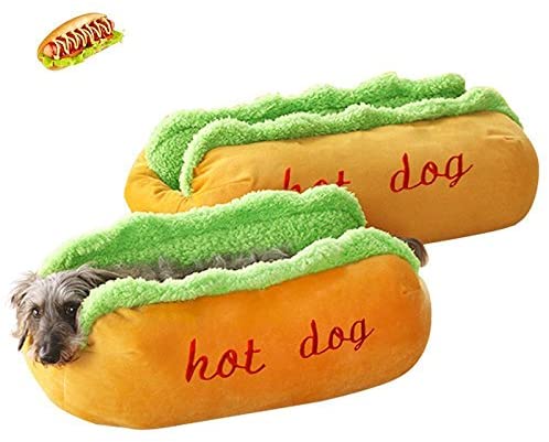 Hot Dog Pet Bed for Small Dogs - American Bark Bliss