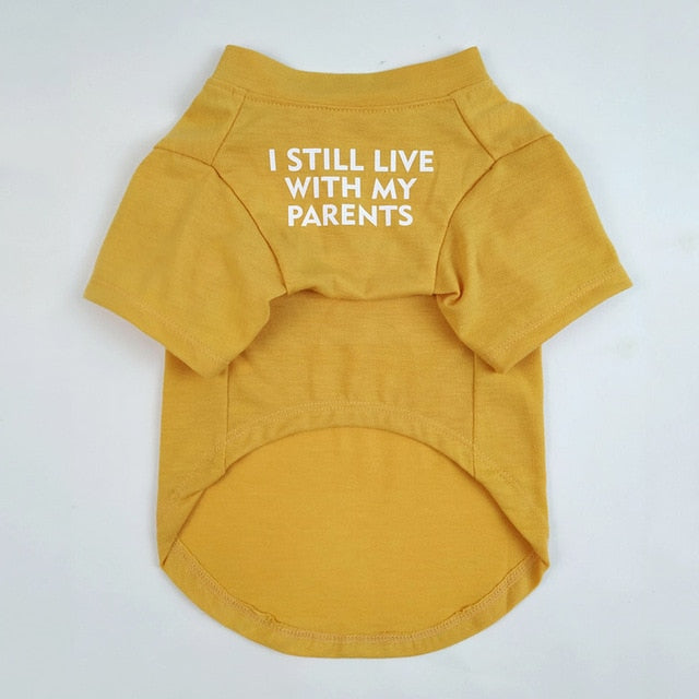 Pet T-Shirt Soft Cotton - I Still Live With My Parents - American Bark Bliss