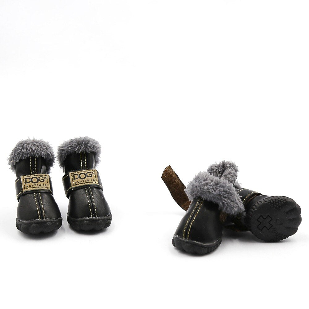 Waterproof Fleece-Lined Dog Snow Boots - American Bark Bliss