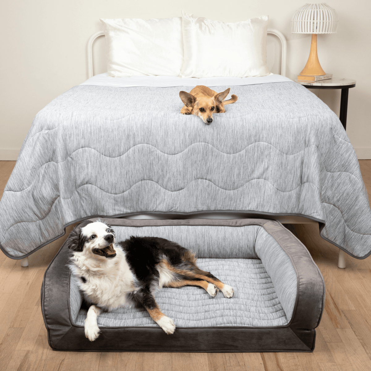 PupChill™ Cooling Dog Bed Bundle - Arctic Grey - American Bark Bliss