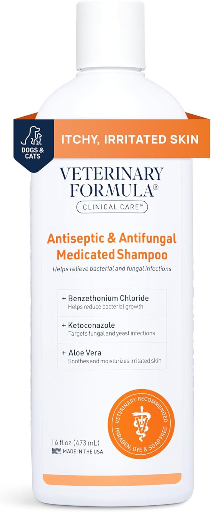 Clinical Care Antiseptic and Antifungal Medicated Shampoo for Dogs & Cats, 16 Fl Oz – Helps Alleviate Scaly, Greasy, Red Skin – Paraben, Dye, Soap-Free (1 Pack) - American Bark Bliss