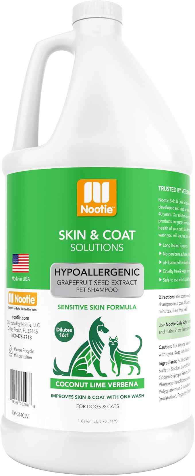 Nootie - Pet Shampoo for Sensitive Skin - Revitalizes Dry Skin & Coat - Natural Ingredients - Gentle Dog Shampoo - Cleans & Conditions