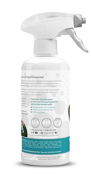 Vetericyn FoamCare Dog Shampoo and Conditioner - Instant Foaming, Spray-On Hypoallergenic Shampoo, Plant-Based Formula for Dogs and Cats. 16 Ounce