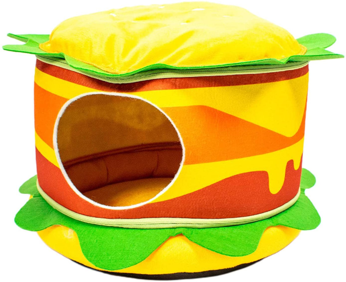 Hamburger Fries Pet Bed for Small Pets - American Bark Bliss