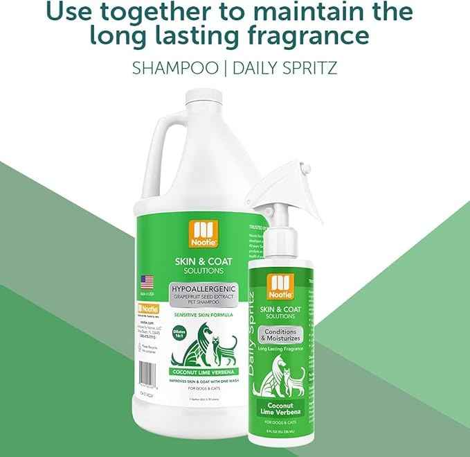 Nootie - Pet Shampoo for Sensitive Skin - Revitalizes Dry Skin & Coat - Natural Ingredients - Gentle Dog Shampoo - Cleans & Conditions