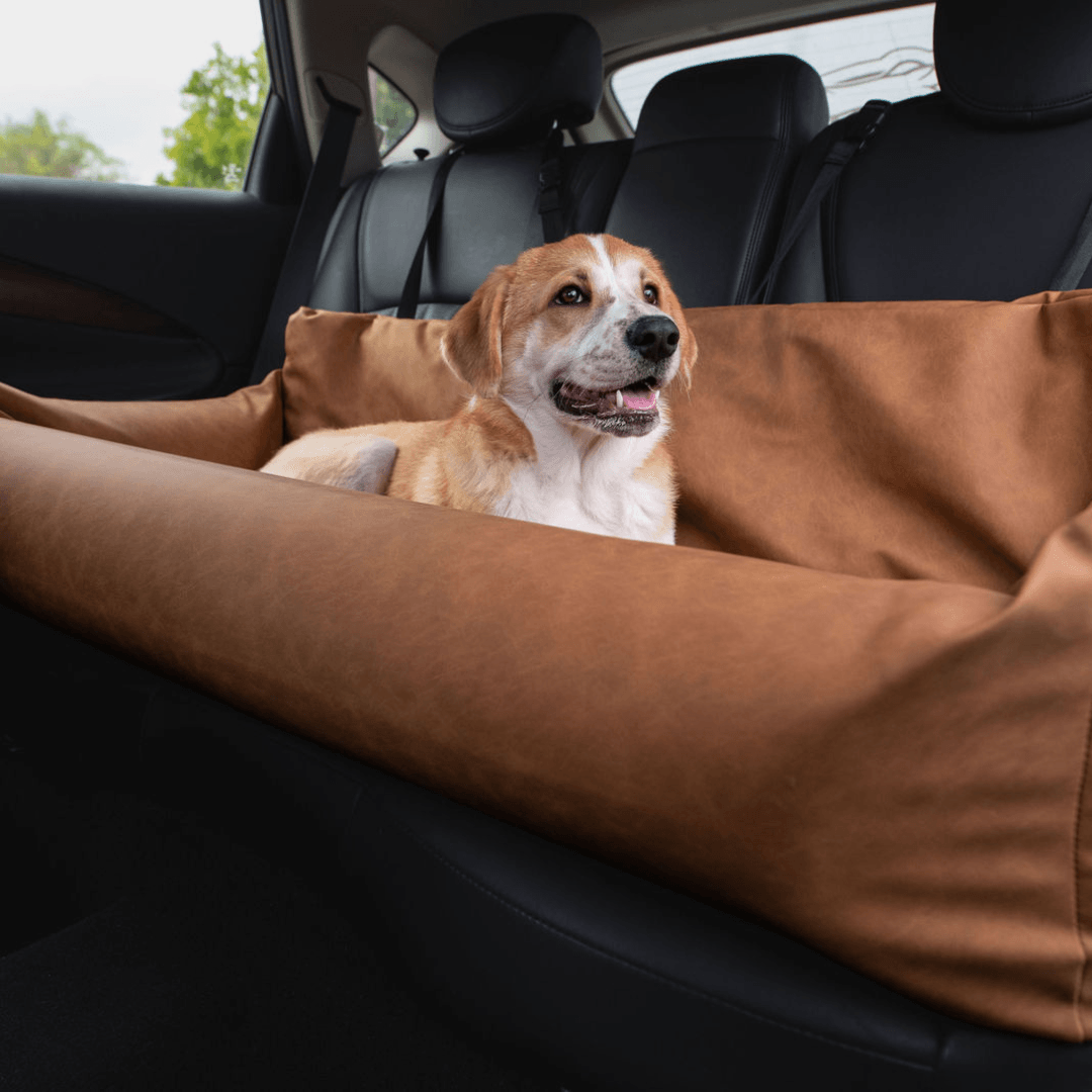 Best Dog Car Bed with Memory Foam - PupProtector™ Camel - American Bark Bliss