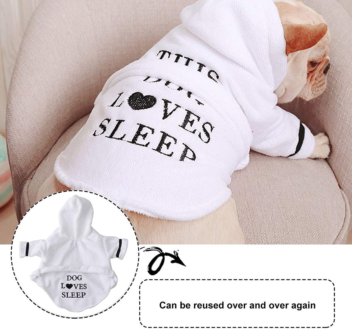 Dog Bathrobe Towel with Hood - American Bark Bliss