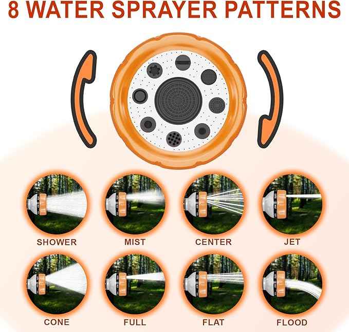 Upgraded Dog Washing Hose Attachment, Dog Shower Attachment, 8-in-1 Mode Dog Shampoo Sprayer with 3.5oz 100cc Soap Dispenser, for Pet Washing Irrigated Lawn Patio Car Cleaning