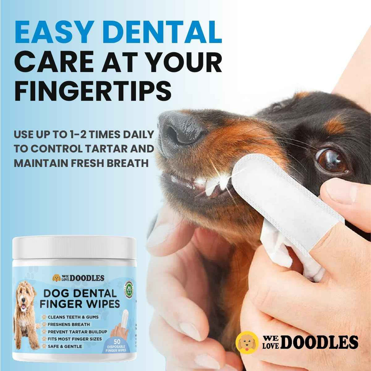Dog Dental Finger Wipes (50 PCS)