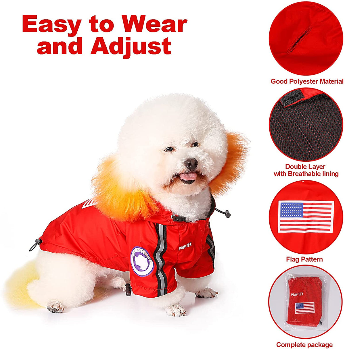Dog Face Pet Raincoat - Waterproof and Windproof - American Bark Bliss
