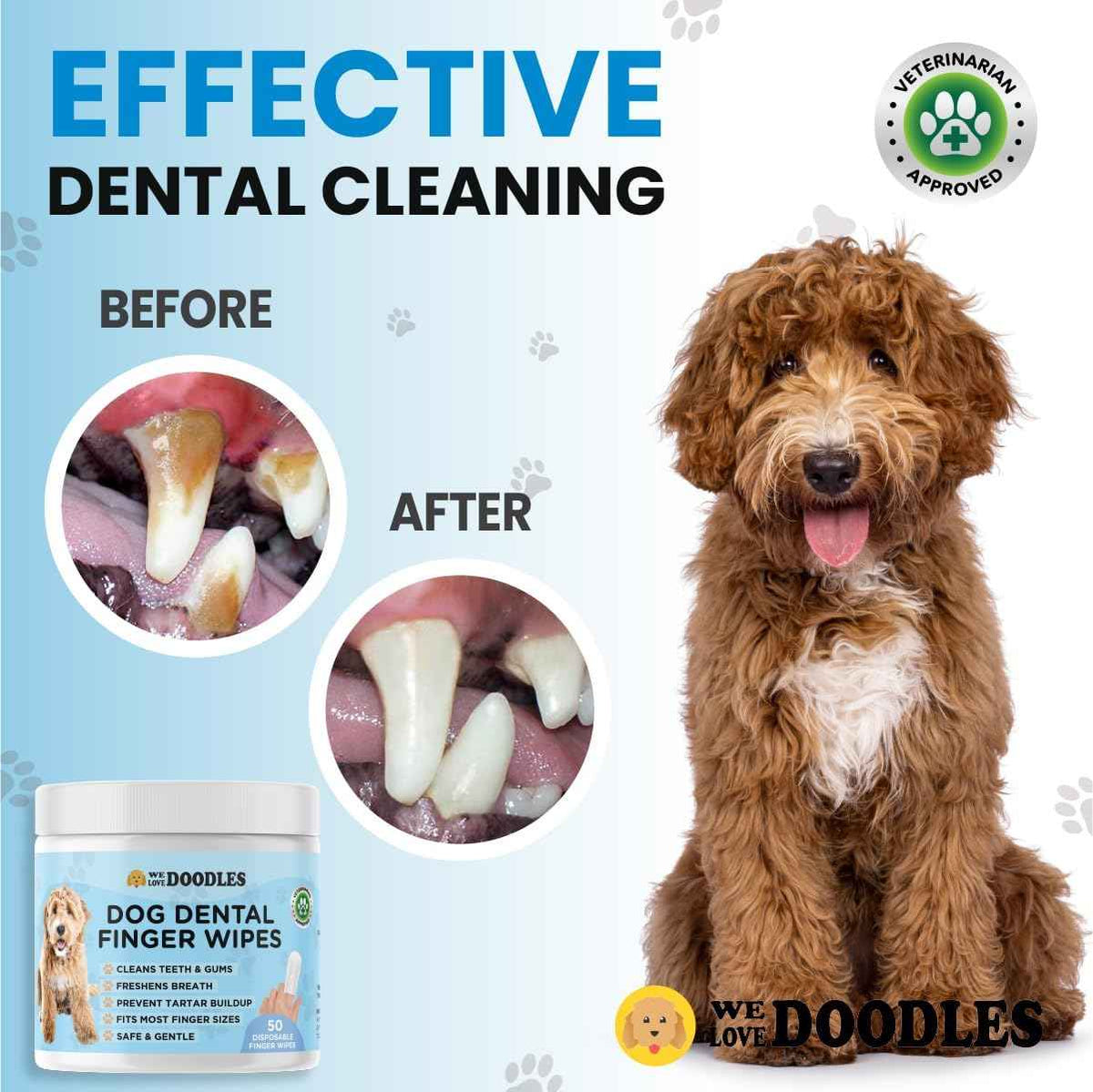 Dog Dental Finger Wipes (50 PCS)