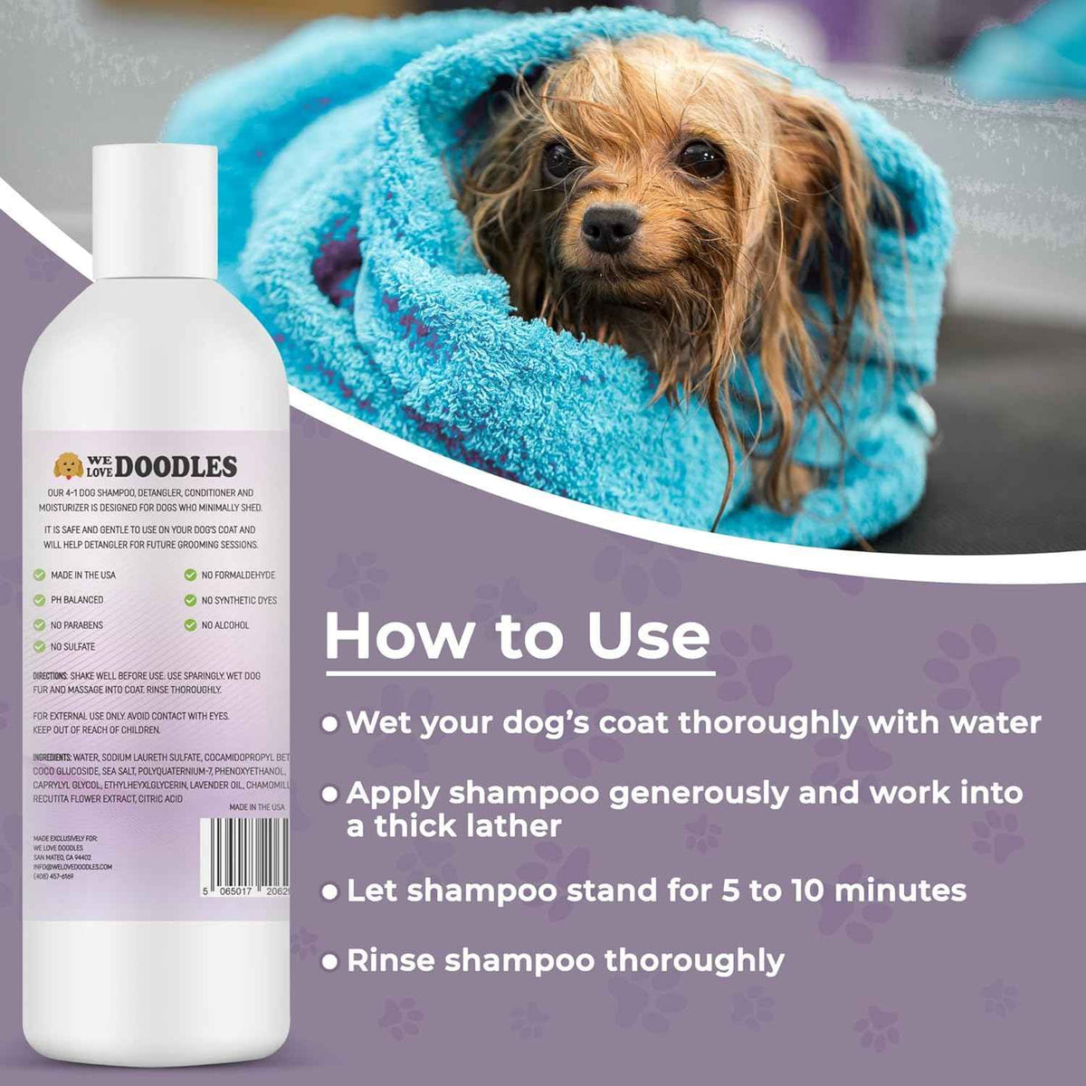 Dog Shampoo (Lavender & Chamomile Dog Shampoo, Non-Organic)