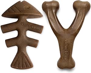 Benebone Dog Toy Combo Pack with Fishbone & Wishbone - American Bark Bliss