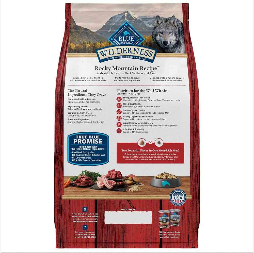 Blue Buffalo Wilderness Adult Rocky Mountain Recipe Red Meat Dry Dog Food - American Bark Bliss