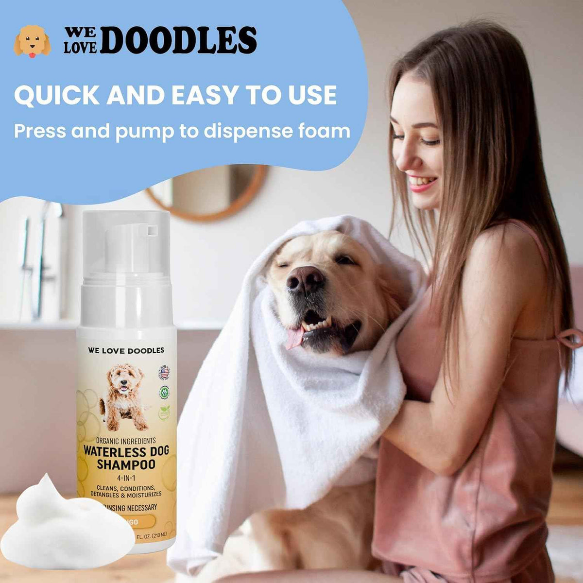 Dog Shampoo - Waterless Dog Shampoo (Mango)