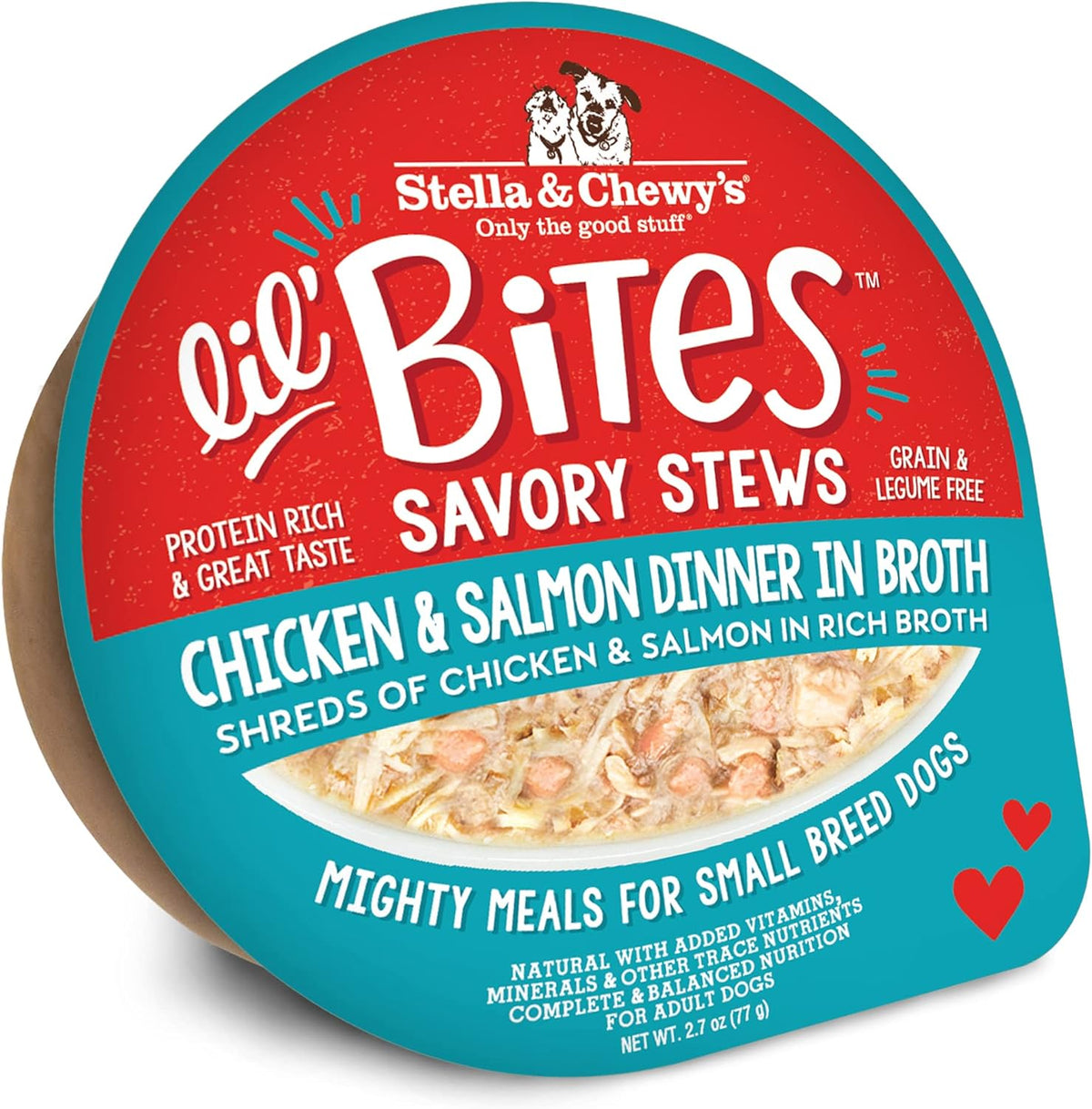 Stella & Chewy's Lil' Bites Savory Stews Chicken & Salmon Dinner in Broth Dog Food (2.7oz) - American Bark Bliss