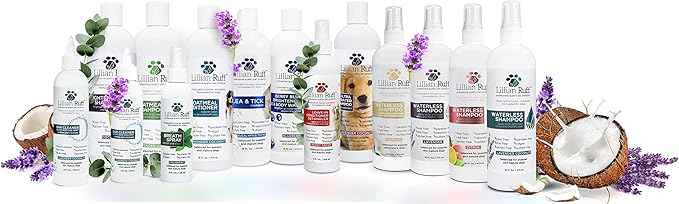 Lillian Ruff Calming Oatmeal Pet Shampoo & Conditioner for Dry Skin & Itch Relief with Aloe & Hydrating Essential Oils - Replenish Moisture & Deodorize - Dog Shampoo & Conditioner for Sensitive Skin