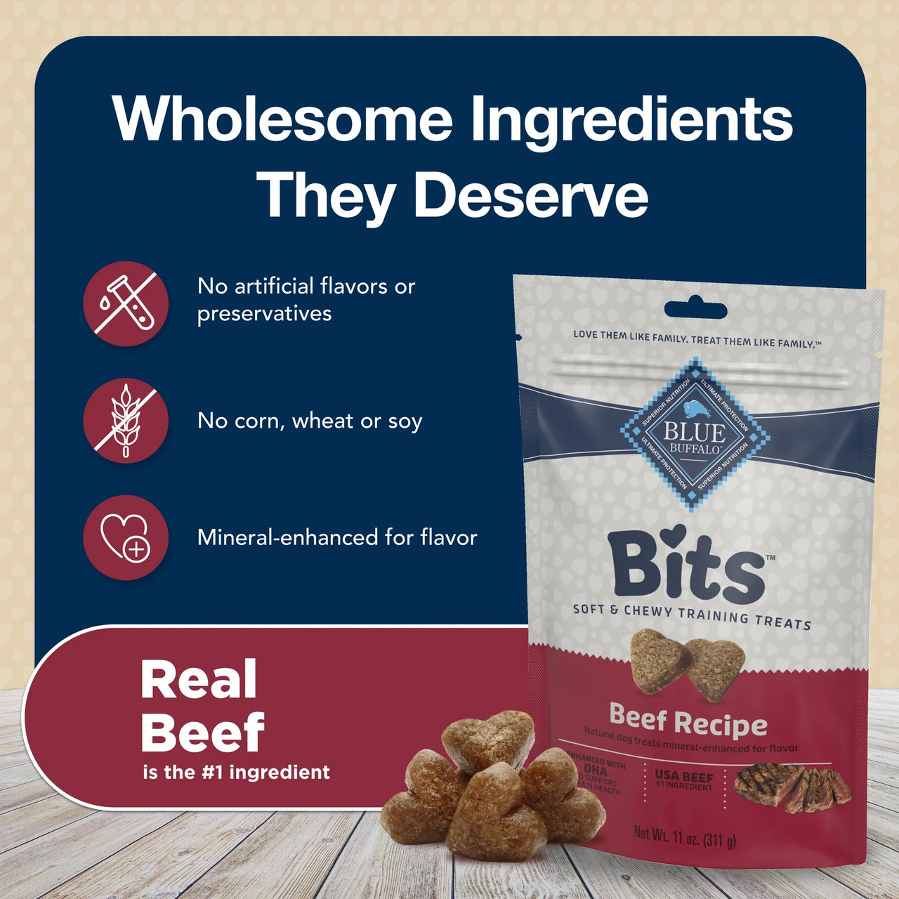 Bits Soft Dog Treats for Training, Enhanced with DHA, 11-Oz. Bag - American Bark Bliss