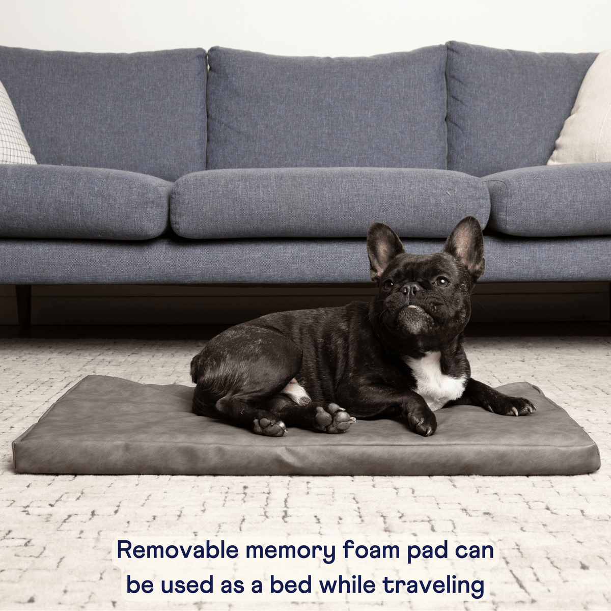 Memory Foam Dog Car Bed - Slate Gray - American Bark Bliss