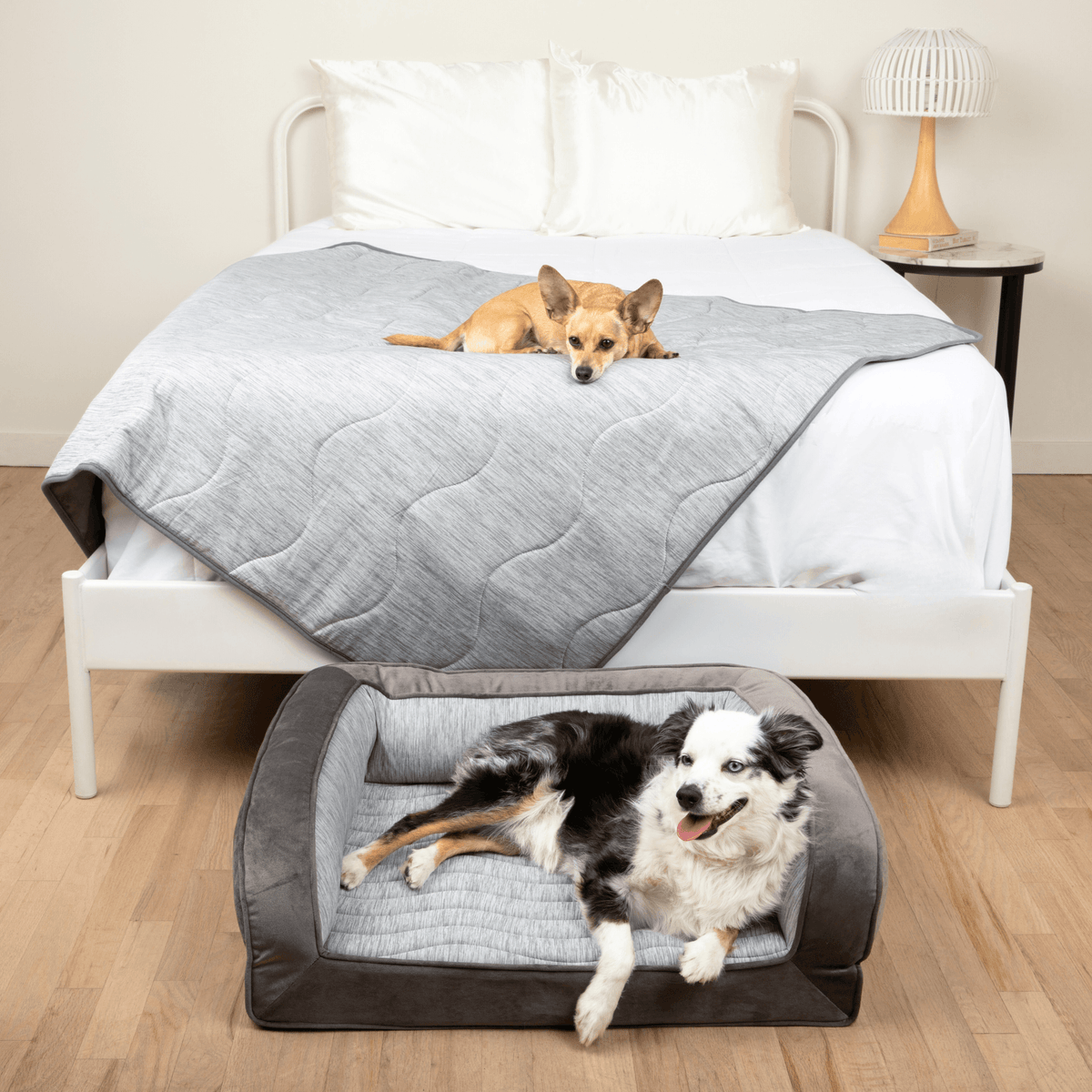 PupChill™ Cooling Dog Bed Bundle - Arctic Grey - American Bark Bliss