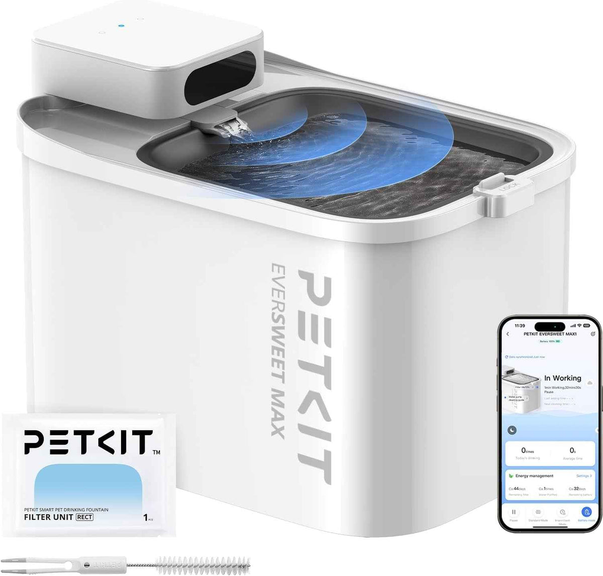 PETKIT Cordless Smart Pet Water Fountain with App Control, 3L