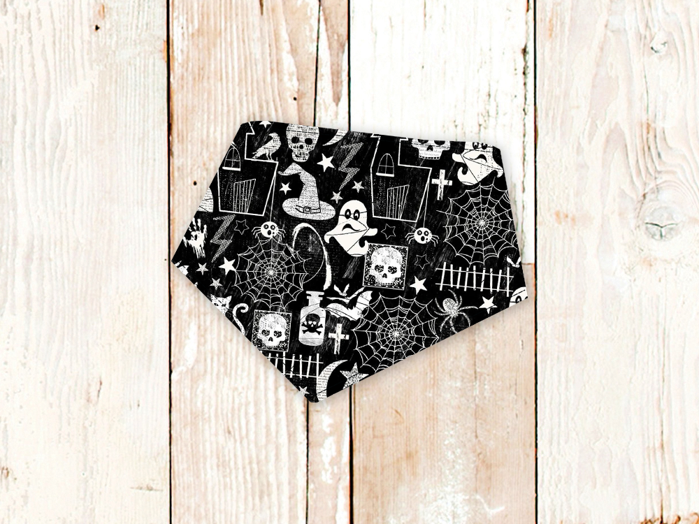 "B&W Halloween" Dog Bandana (Glow in the Dark) - American Bark Bliss