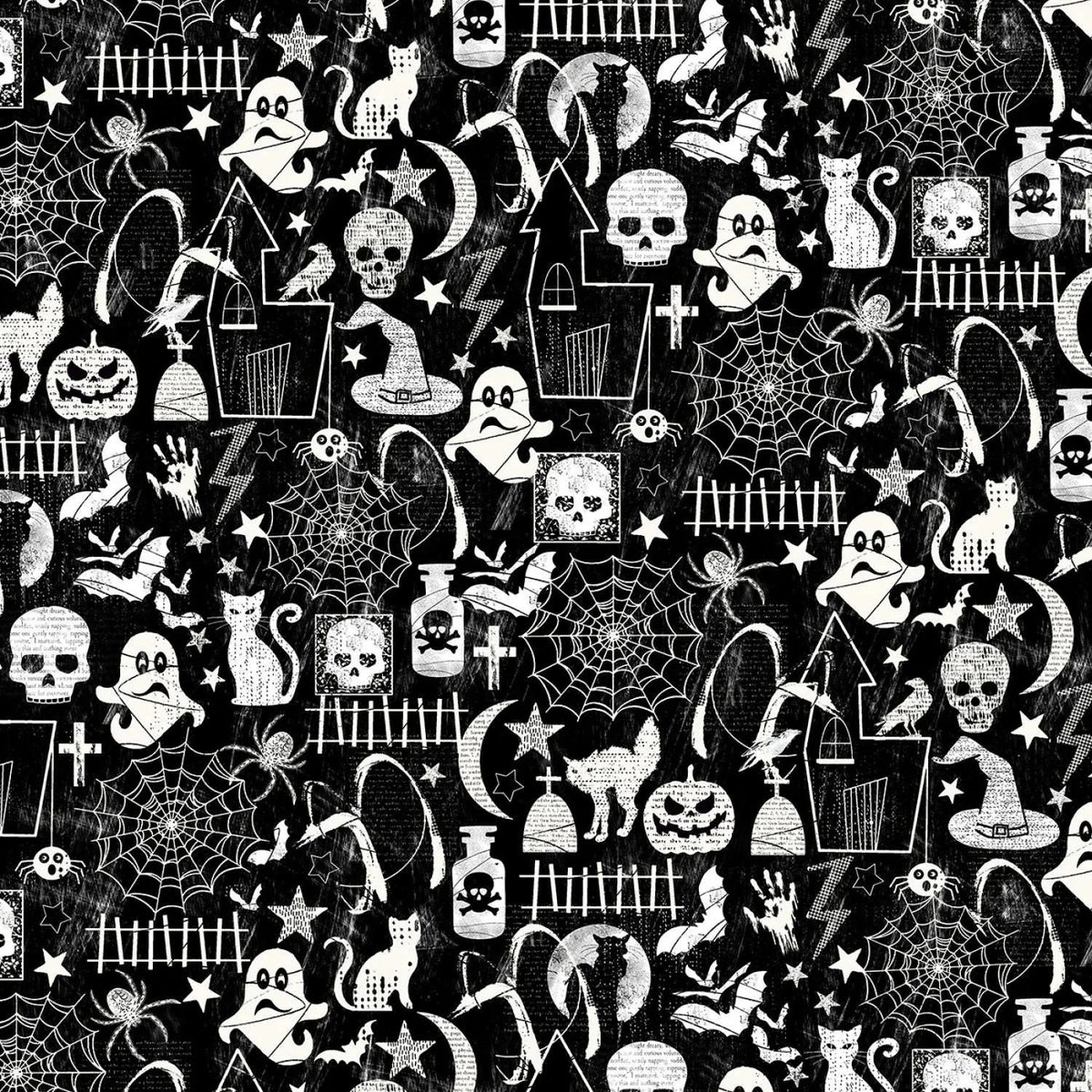 "B&W Halloween" Dog Bandana (Glow in the Dark) - American Bark Bliss