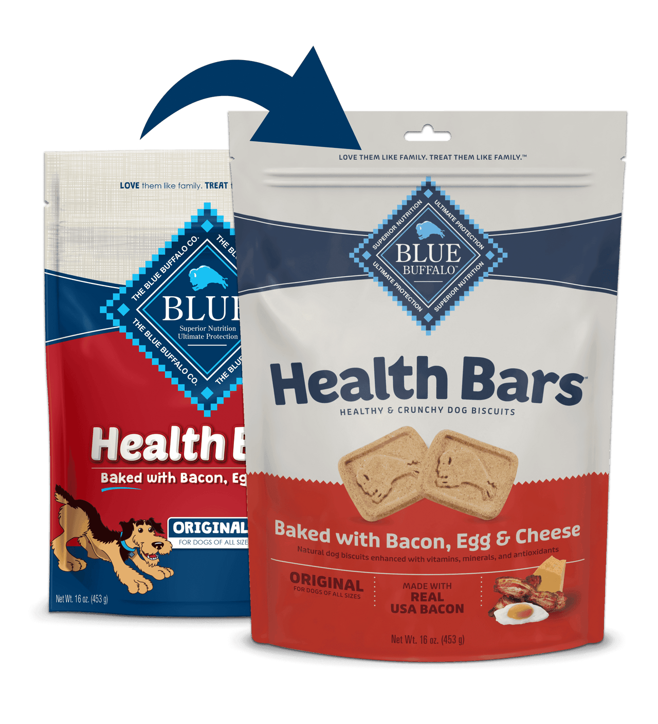 Blue Buffalo Blue Health Bar Crunchy Dog Biscuits Baked with Bacon, Egg and Cheese (16oz) - American Bark Bliss