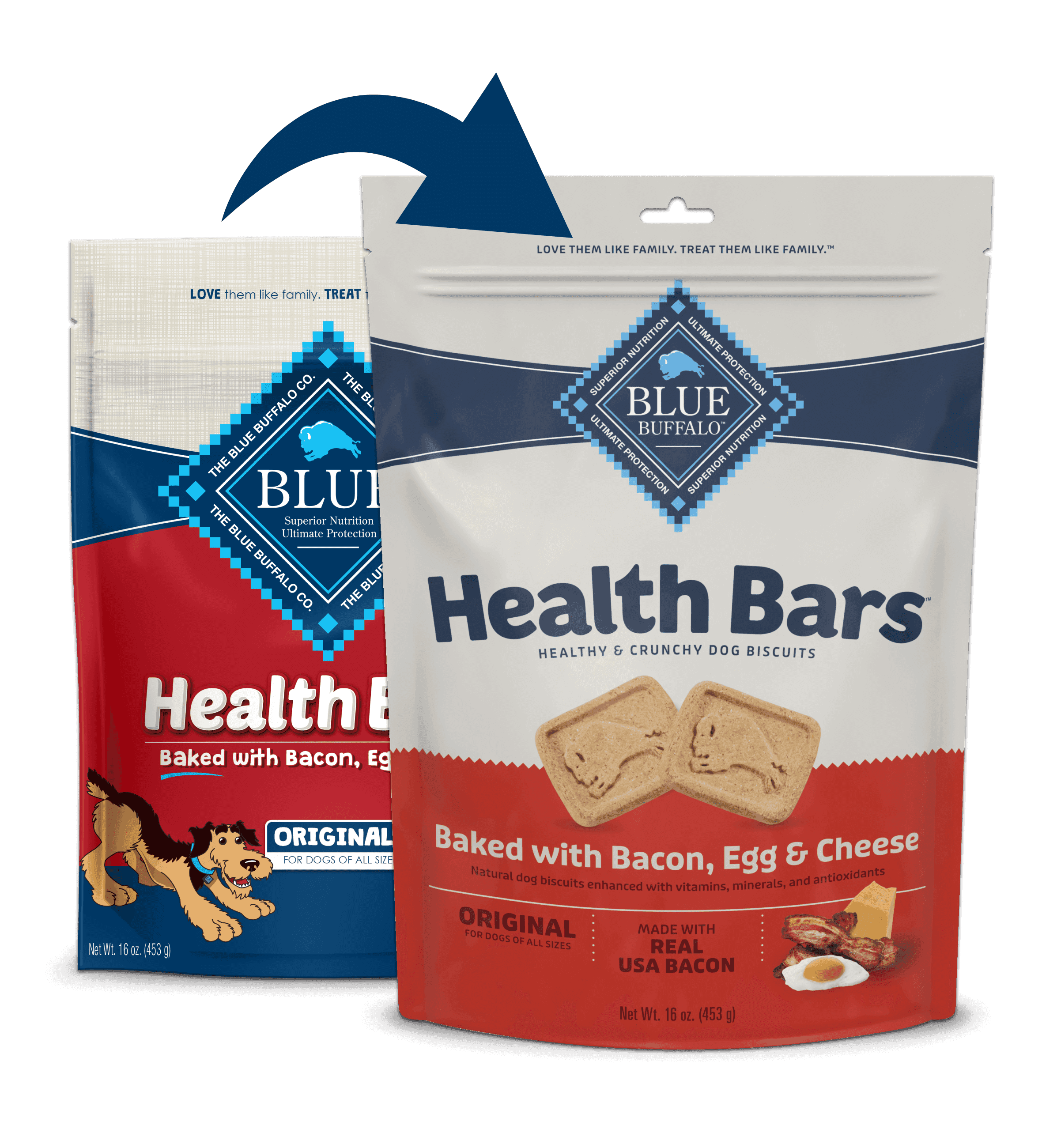 Blue Buffalo Blue Health Bar Crunchy Dog Biscuits Baked with Bacon, Egg and Cheese (16oz) - American Bark Bliss