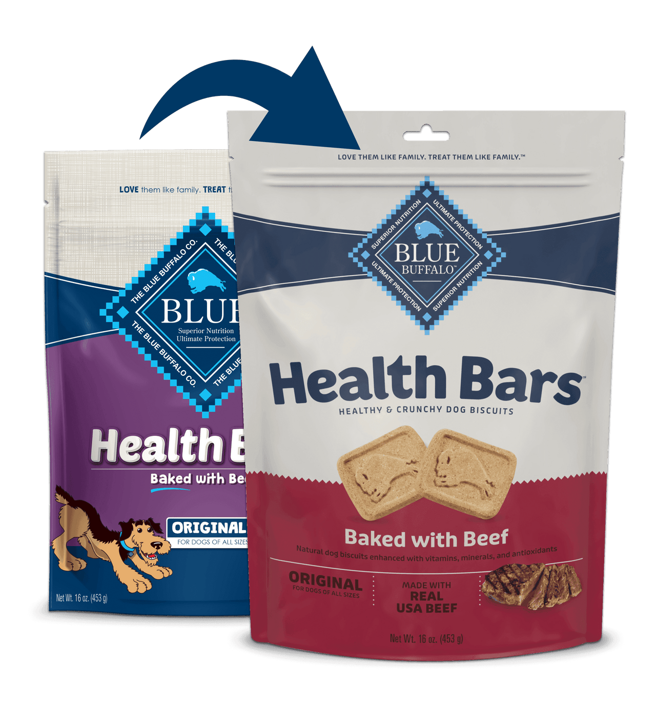 Blue Buffalo Blue Health Bar Crunchy Dog Biscuits Baked with Beef (16oz) - American Bark Bliss