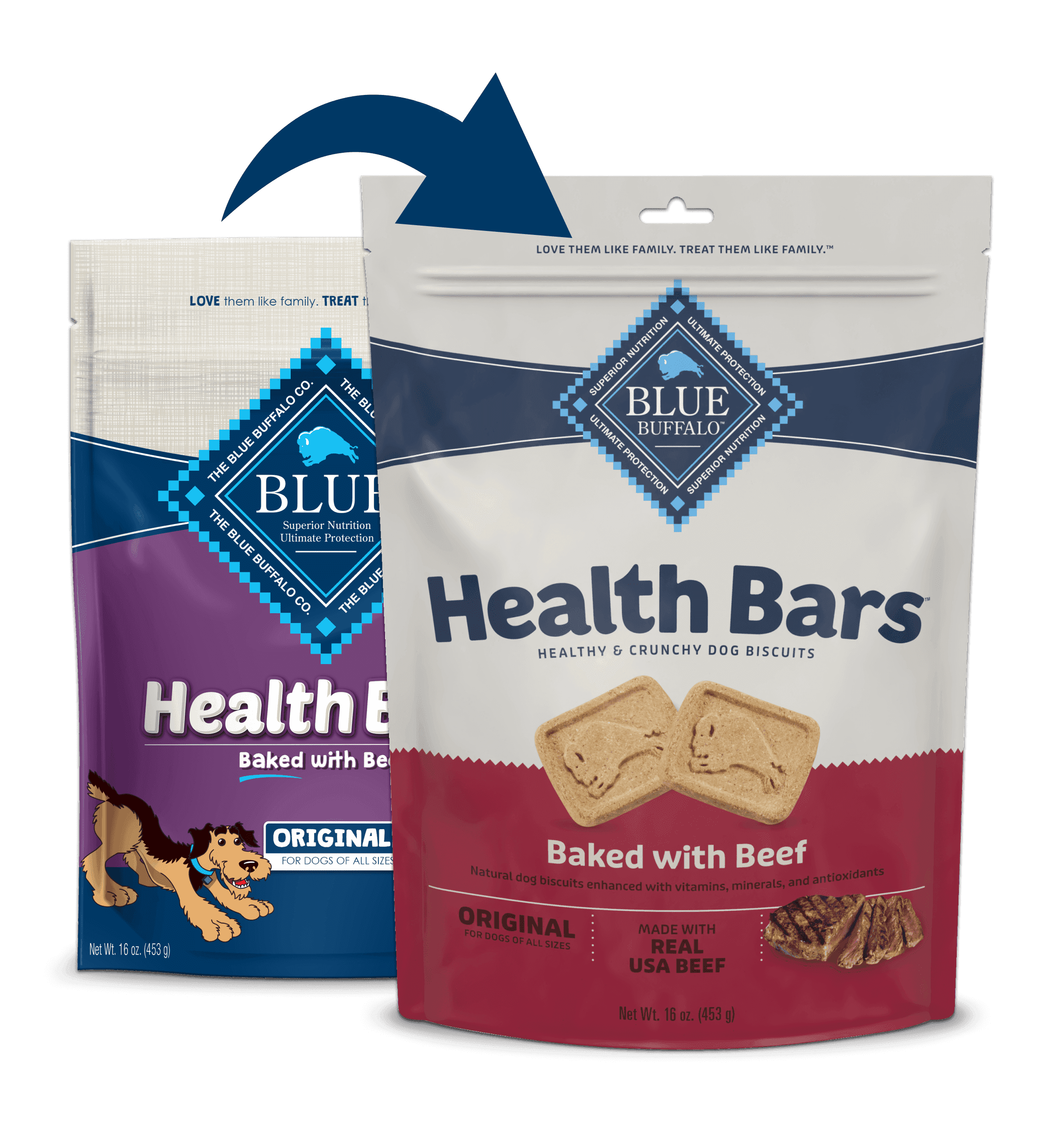 Blue Buffalo Blue Health Bar Crunchy Dog Biscuits Baked with Beef (16oz) - American Bark Bliss