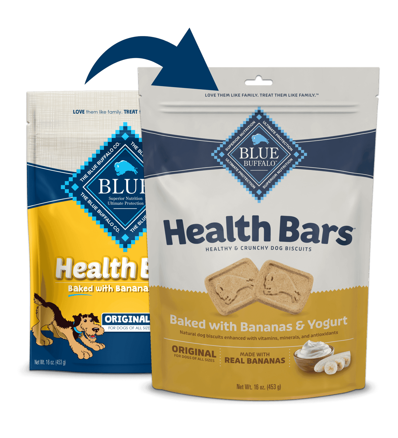 Blue Buffalo Blue Health Bar Crunchy Dog Biscuits Baked with Banana and Yogurt (16oz) - American Bark Bliss